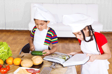 families cooking healthy foods